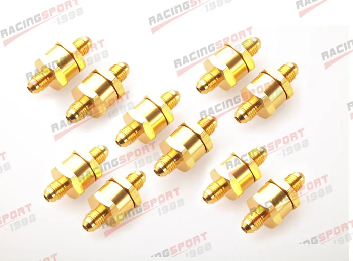 

10pcs 4AN Fuel Non Return One Way Check Valve Petrol Diesel Aluminium Alloy OWV-06-SILVER-10