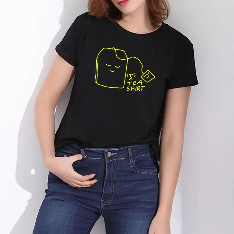 Моды Юмор Чай рубашка графических тройников женская одежда 2018 Лето Забавный футболки Harajuku Tumblr Hipster дамы футболка