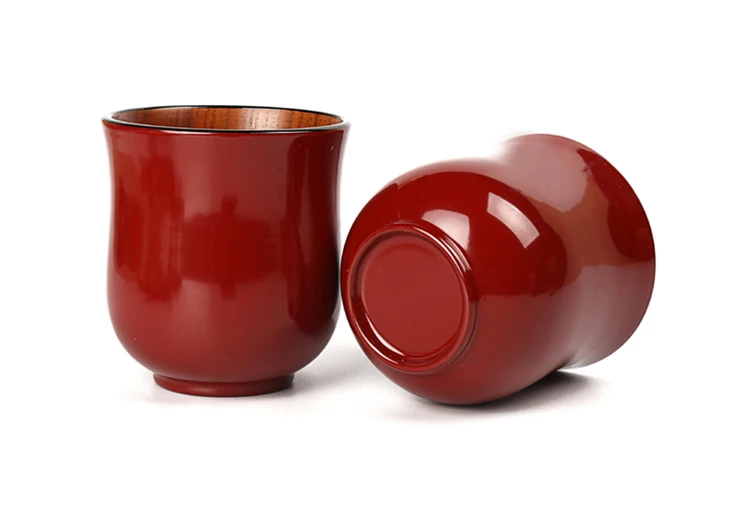 Set of 2 Japanese Style Wooden Cup Mug Handmade Natural Wood Coffee Tea Cups Couple Water Cups Fine Drinkware Gift 