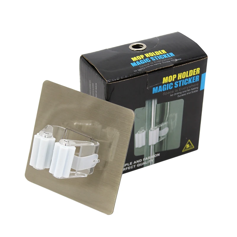 DINIWELL PVC Wall Mounted Mop and Broom Holder Bathroom Shelves Suction