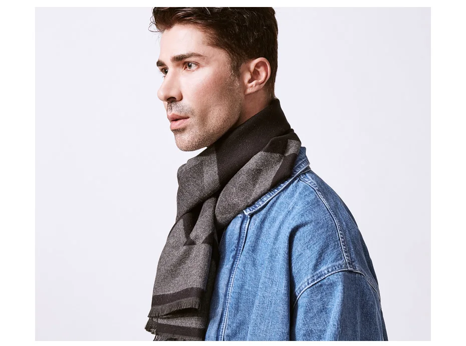 men scarf style VIANOSI Man Solid Winter Scarves Fashion Long Cotton scarf Men soft warm Wraps VA246 mens linen scarf