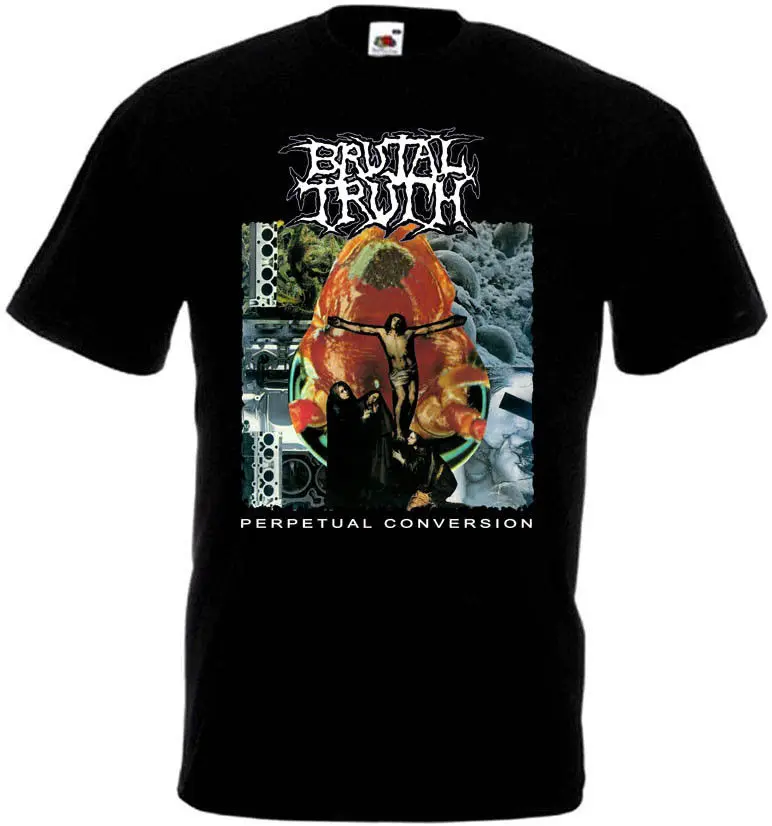 Brutal Truth V14 Perpetual Conversion T-shirt Black Grindcore All Sizes T Shirt Men Tees Brand Clothing Funny Top Tee | Мужская одежда