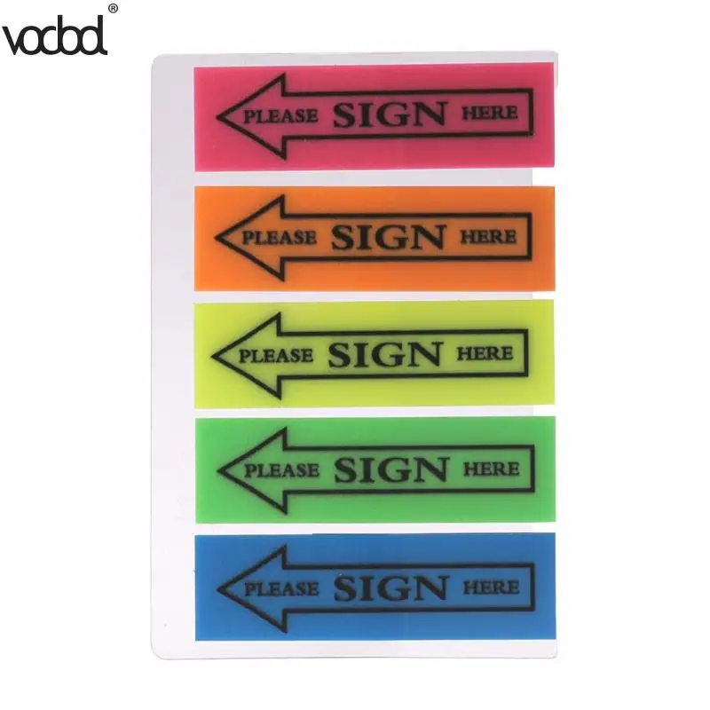 

100Pcs Self Adhesive Plastic Memo Pad Sticky Notes Bookmark Post It Marker Notepad Sticker Tag Office Papelaria School Supplies