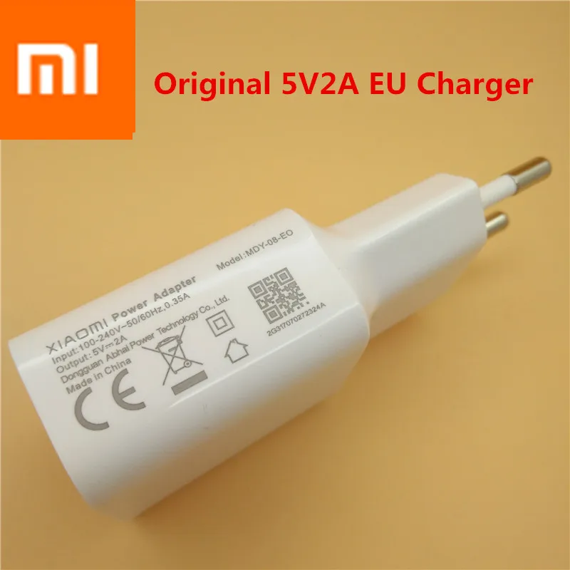 Original XIAOMI adapter 5V2A EU plug Travel phone charger For xiaomi mi