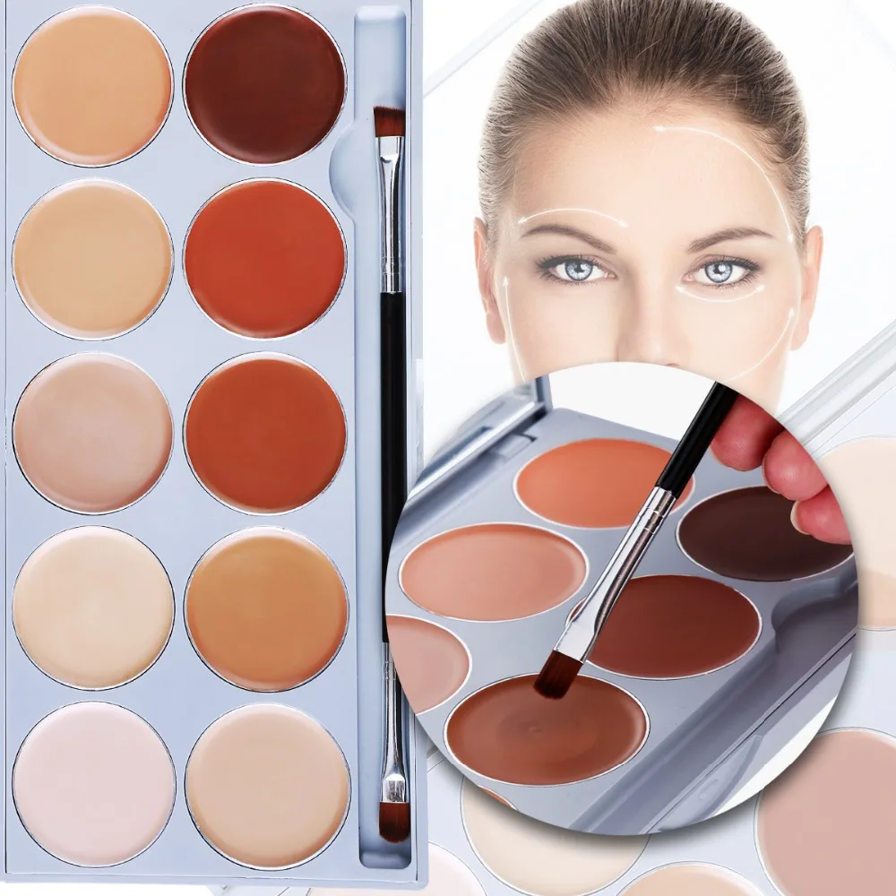 DE'LANCI 10 Color Contouring Makeup Kit Cream Based Professional Concealer Palette Face Make up Set Pro Palette High-end Formula для лица catrice professional make up techniques face palette цвет 010 volume one variant hex name efcec0