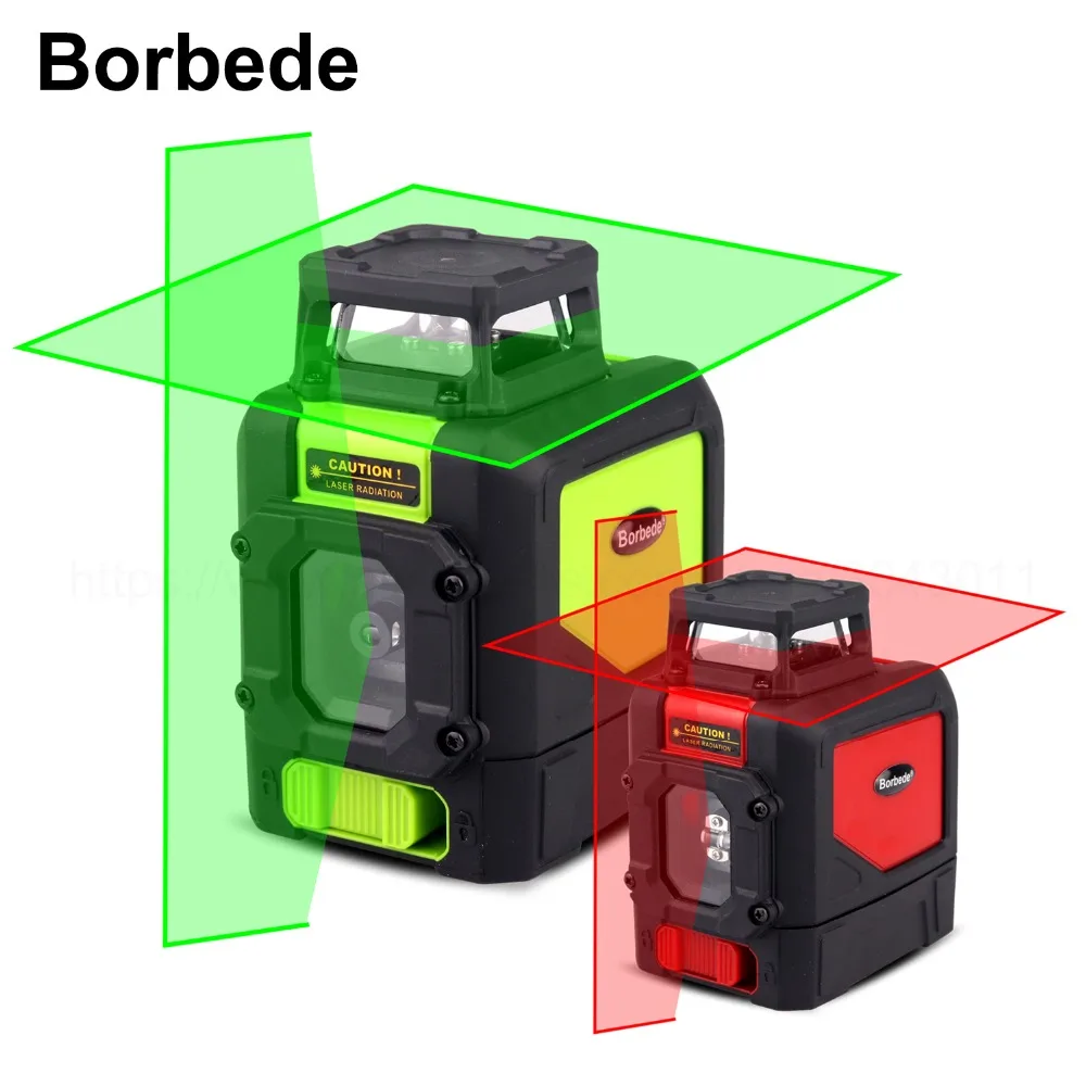 

Borbede 360 Laser level Auto Leveling Vertical/Horizontal/Cross Line 3D Five-line Red/Green Laser With Magnetic Rotating Base