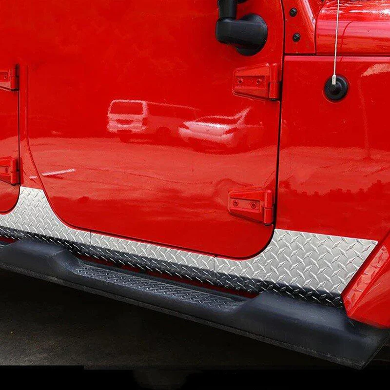 For Jeep Wrangler 2007-2016 1 Set Stainless Steel Car Side Door Body Trim Molding Accessories Skirt Kits Cover Trims | Автомобили и