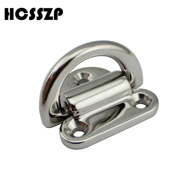 

HCSSZP Mirror Stainless Steel D ring Deck Folding Pad Eye Stainless Steel 316 Lashing Tie Down Cleat for Yacht/Boat 6mm 8mm 10mm