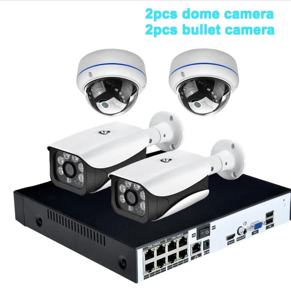 Hamrolte POE камера системы H.265 8CH POE NVR 1080P HD sony IMX307 POE камера водонепроницаемая наружная камера домашняя система безопасности - Цвет: 4 Camera POE System