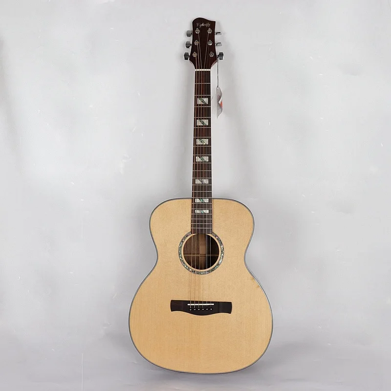 

Solid spruce acoustic electric guitar 41inch butterfly wood body
