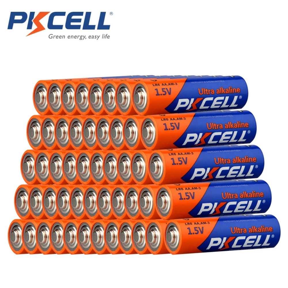 50 X PKCELL LR6 1,5 V AA Батарея Super Щелочная 2A 1,5 Вольт Baterias Bateria батареи музыкальная шкатулка для плюшевых игрушек, инструменты, часы