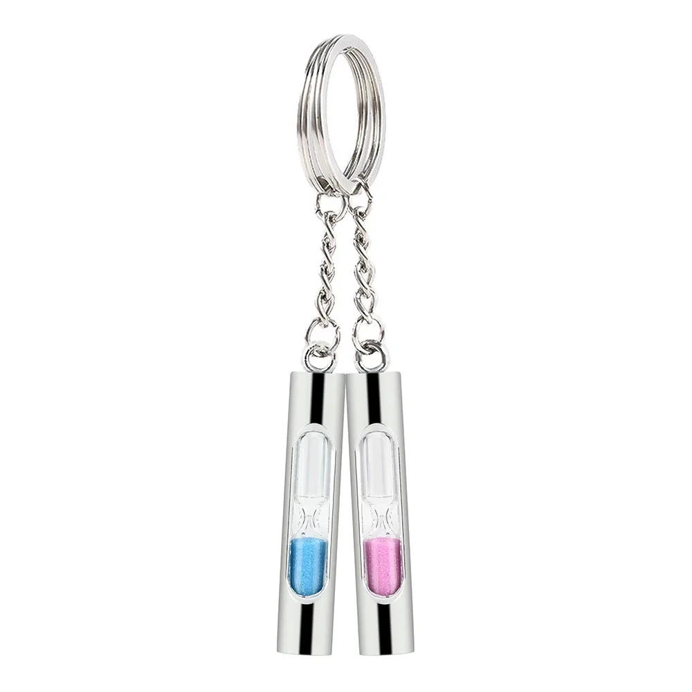 

Keychains Novelty Metal Hourglass Key Chain Key Ring Couples Trinket Keychains Gift valentine's day