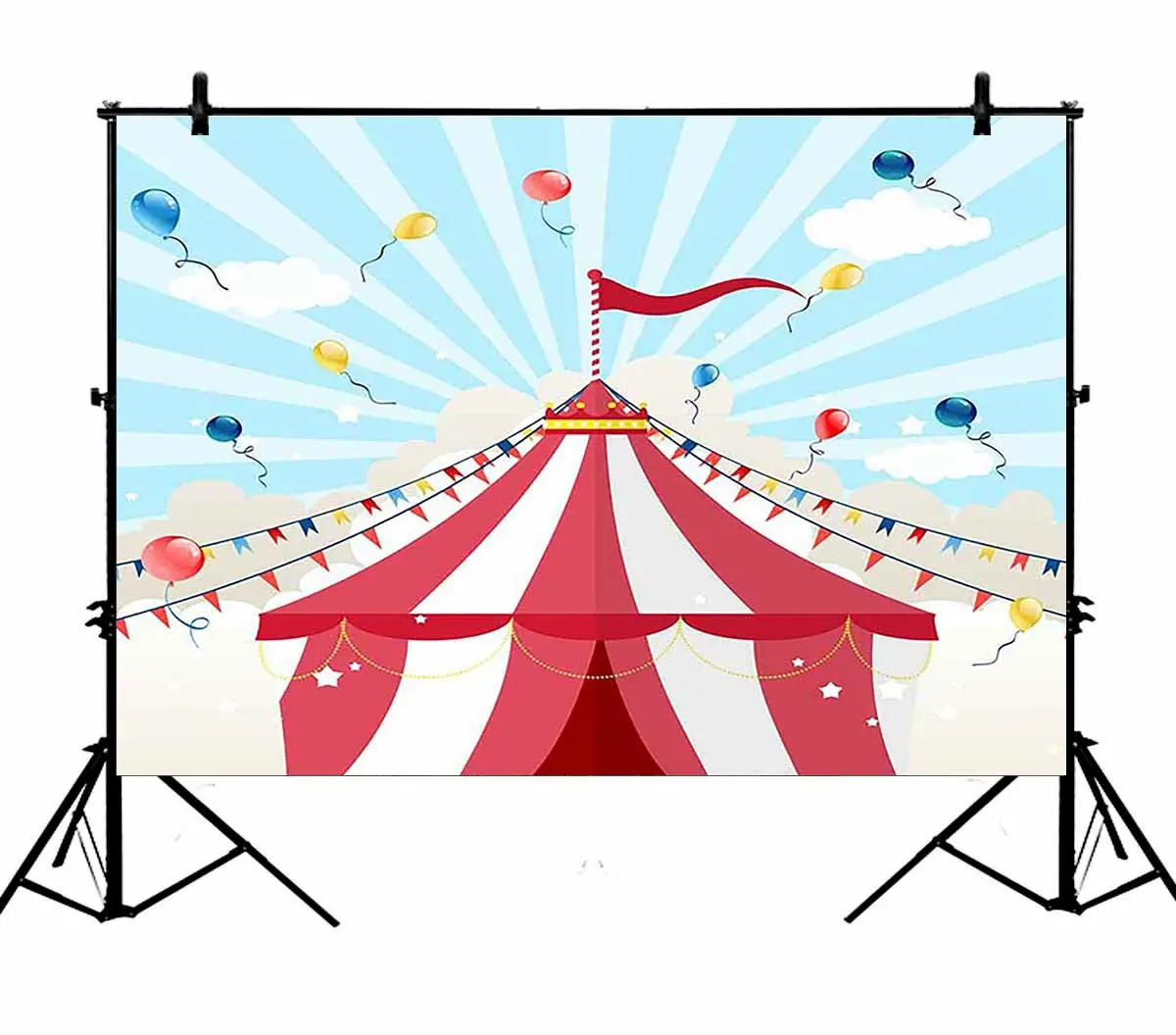 

5x7ft Cartoon Circus Tent Birthday Party Polyester Photo Background Portrait Backdrop