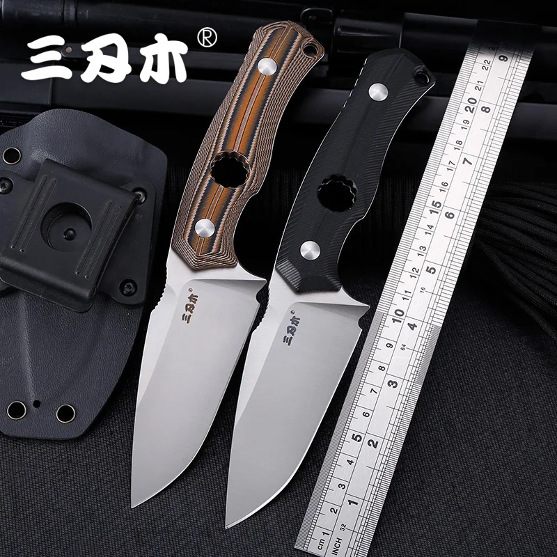 Sanrenmu S725P нож с фиксированным лезвием 14C28N нержавеющая сталь оболочкой для
