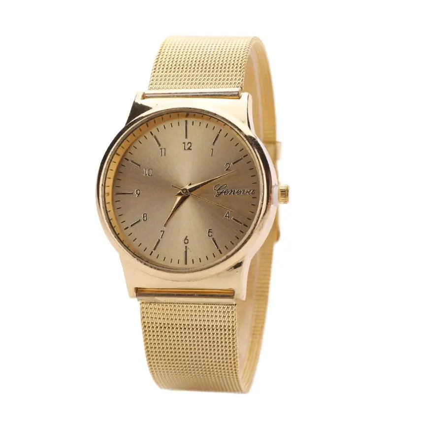 

Fashion tops disc brand Geneva ladies luxury elegant simplicity Geneva quartz dial simulation movement mesh strap watch 50P