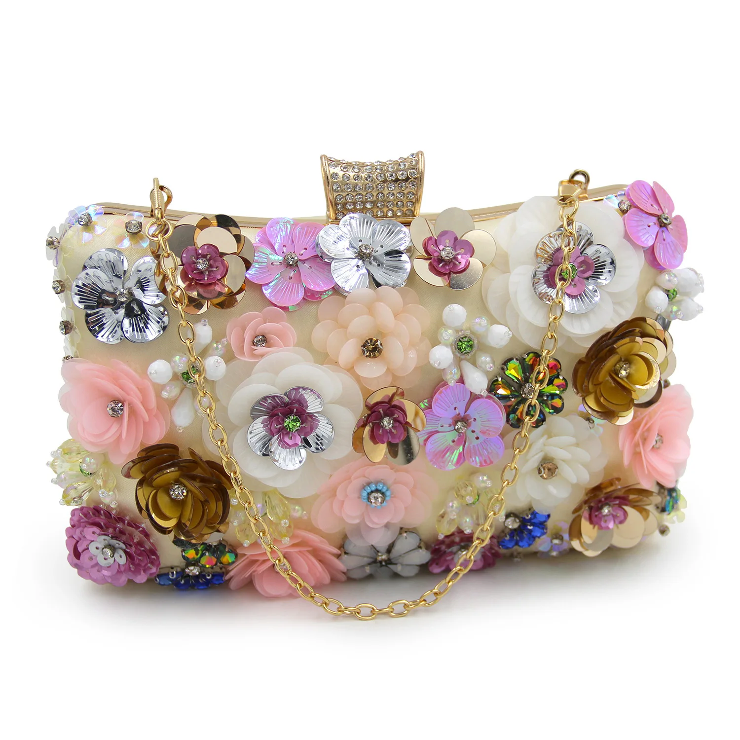 

Women Clutches Colorful Flower Evening Bag Sequins Clutch Purse
