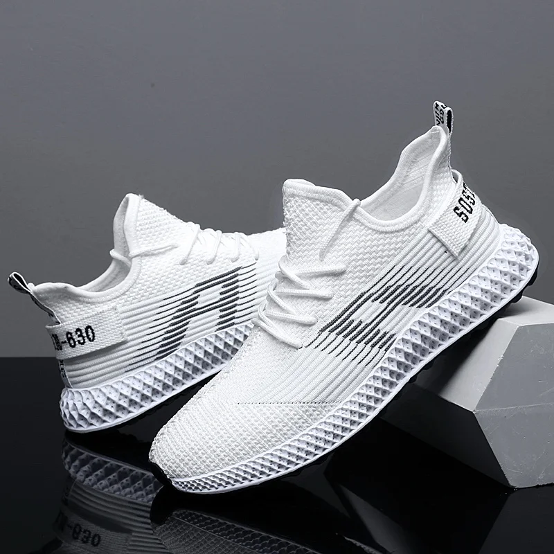 Hemmyi رجل الأحذية عارضة مريحة و تنفس Flyknit الذكور الأحذية الدانتيل متابعة أحذية رياضية المطاط وحيد الأبيض Sapato Masculino Hemmyi رجل الأحذية عارضة مريحة و تنفس Flyknit الذكور الأحذية الدانتيل متابعة أحذية رياضية المطاط وحيد الأبيض Sapato Masculino