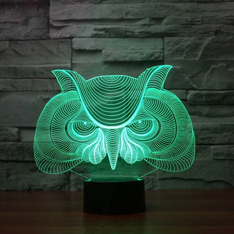 

7 Color Owl Lamp 3D Visual Led Night Lights for Kids Touch USB Table Lampara Lampe Baby Sleeping Nightlight Children's Toy Gift