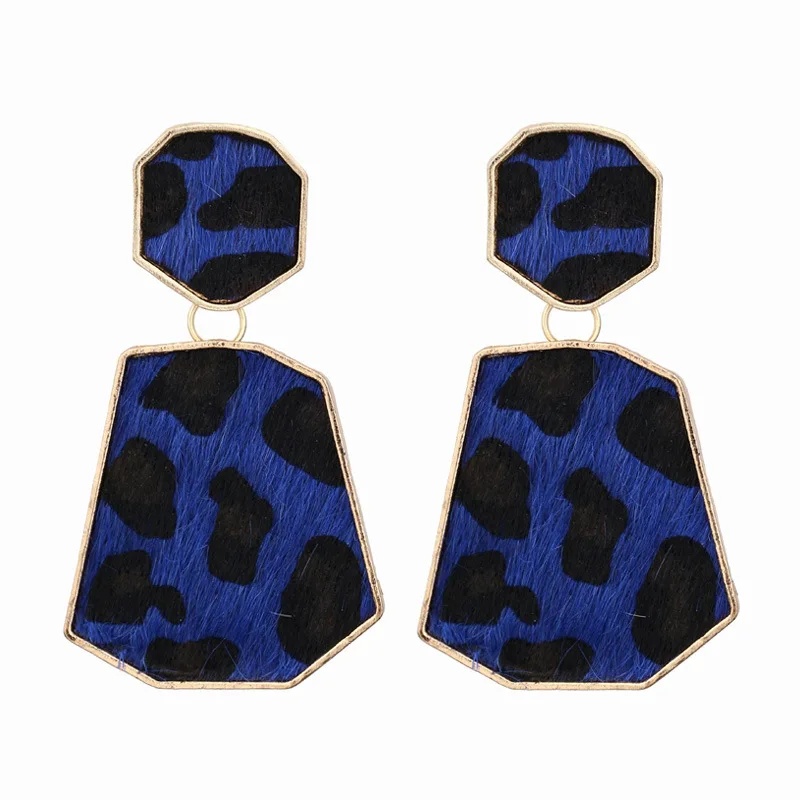 

Seblasy Statement Leopard Dangles Earrings For Women Colorful Trendy Irregular Geometric Pendants Earrings Jewelry