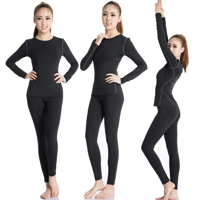

New Women's Tracksuits Fitness Clothing For Women Yoga Gym Clothes Long Sleeve Yoga Sets Top Bra And Pants Black Sport Suit