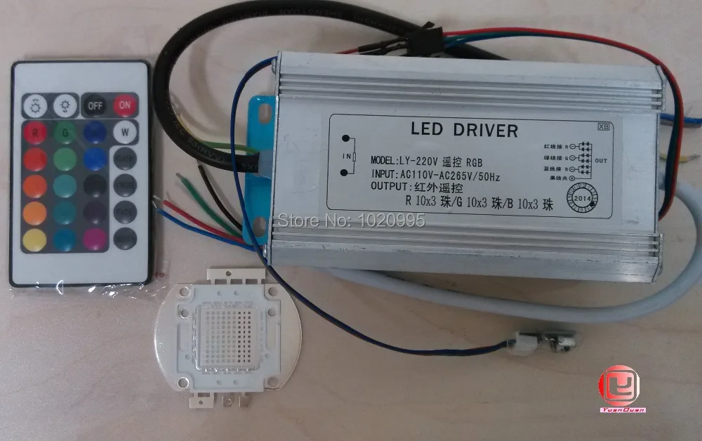 

100W RGB Led +100W RGB Waterproof LED Driver A + 16 Colors Remote Control,Free Shipping