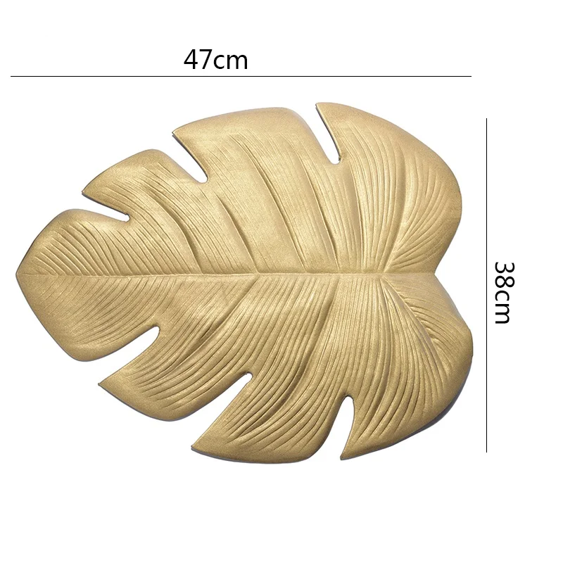 Имитация растения ладонь золотой лист ПВХ Настольный коврик Посуда коврик в форме лотоса чашка чая, кружка Рождественское украшение подставки 5 видов - Цвет: Gold