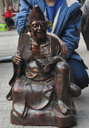 

bir 006989 26" chinese buddhism bronze Buddhist monk ji gong monk Rohan Arhat buddha statue