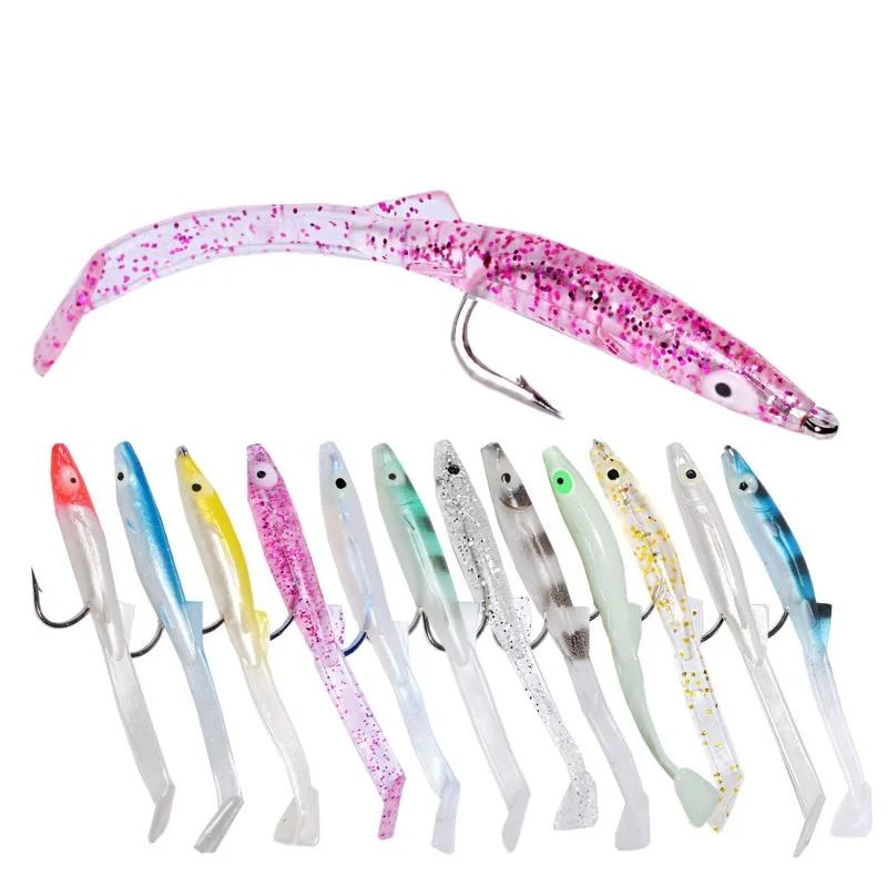

12pcs/lot soft sea eel false bait 85mm artificial with multi colors top quality