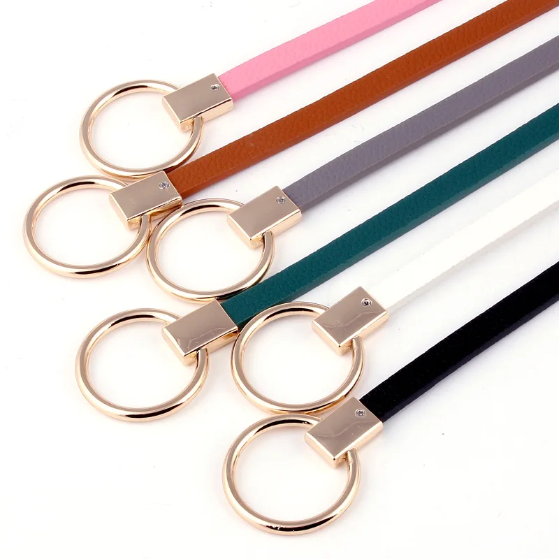 

Badinka 2019 New Gold Round Circle Belt Waistband Women Cute Black White Red Thin Knotted Knot Dress Belts Straps Cinturon Mujer