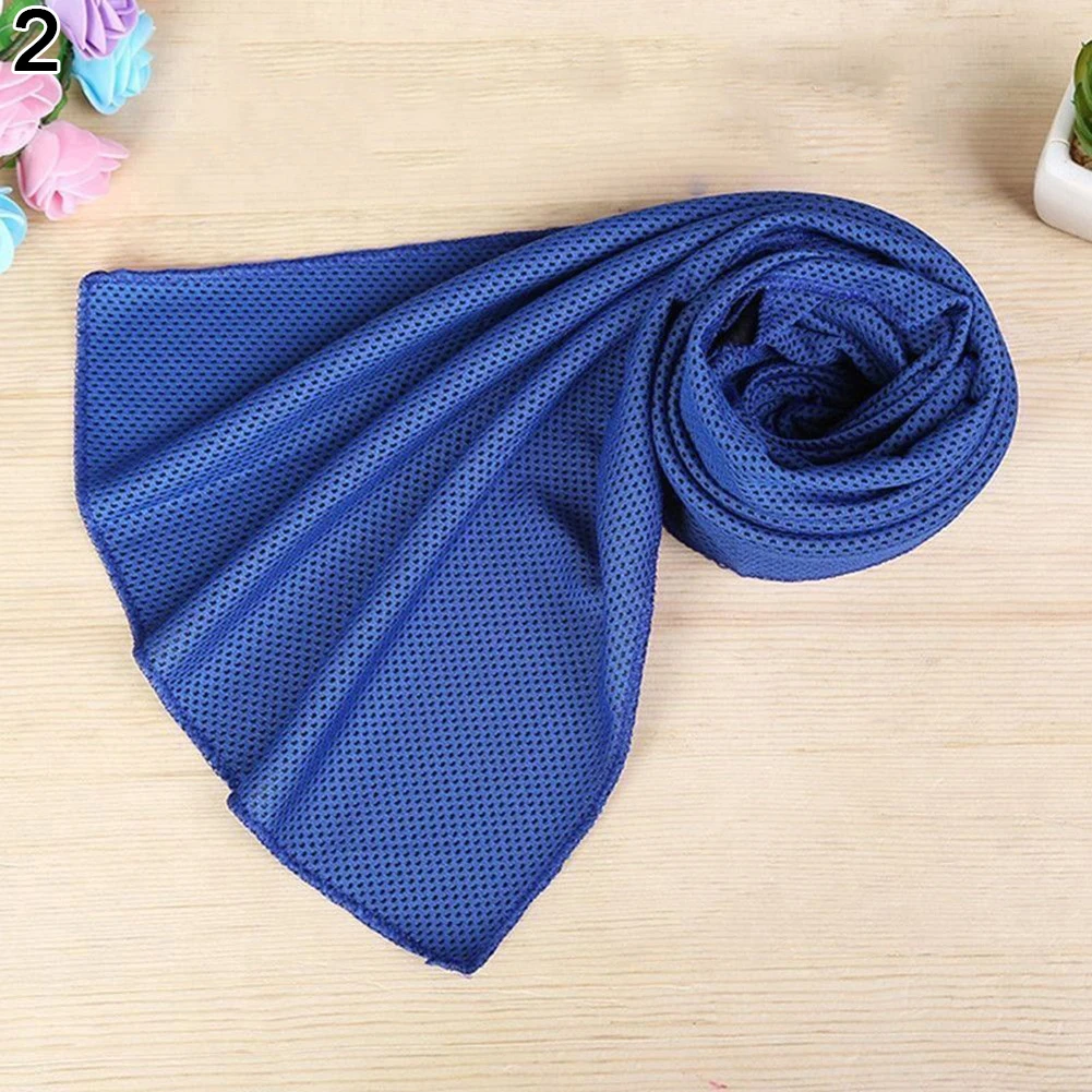 cooling towel Ice Towel women cooling Gym Jogging Enduring Running Instant Ice Cold Pad Cooling Sweat Tool beach towel - Цвет: Dark Blue