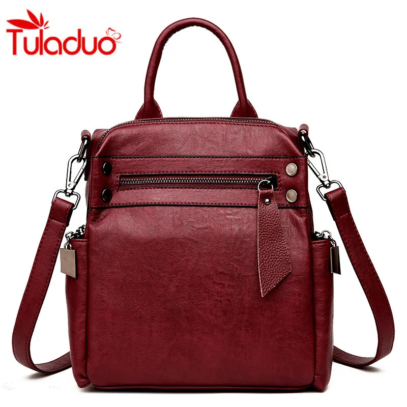 

Fashion Multifunctional Backpack Women's Leather Backpack High Quality Women Shoulder Bags Backpacks For Girls Mochila Bolsa Sac