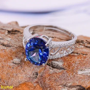 

KJJEAXCMY fine jewelry 925 Silver inlaid with natural tanzanite women's ring is optional.