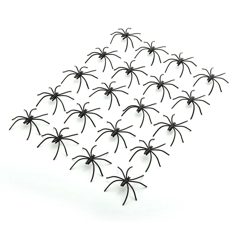 halloween decoration plastic black spider funning joking toys decoration realistic props festival supplies 20pcs