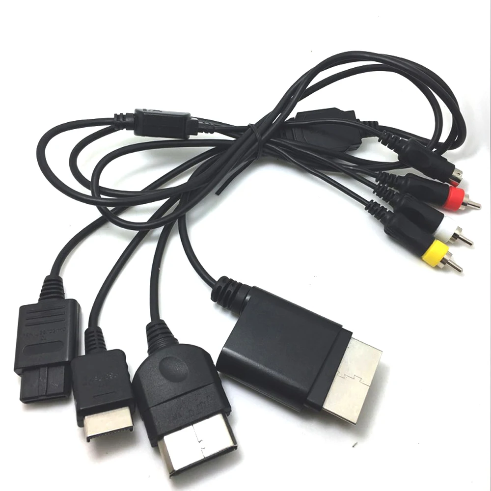 

10pcs a lot Audio Video S-AV Cable (Composite S-AV Cord) S-Video AV Cable for N64 for PS 1 2 3 for XBOX