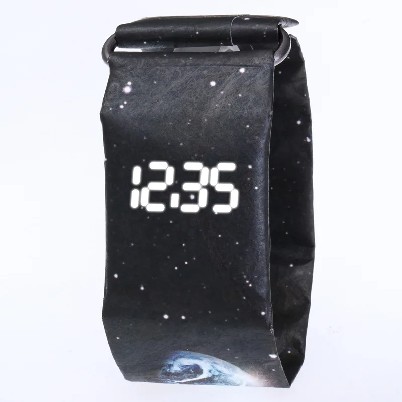 Модные креативные бумажные цифровые часы мужские наручные часы водонепроницаемые электронные часы светодиодный Мужские часы Часы relogio masculino reloj