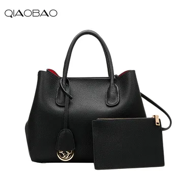 

QIAOBAO Famous Designer Brand Bags Women Cowhide Leather Handbags Luxury Ladies Hand Bags Purse Fashion Shoulder Bags Bolsa Sac