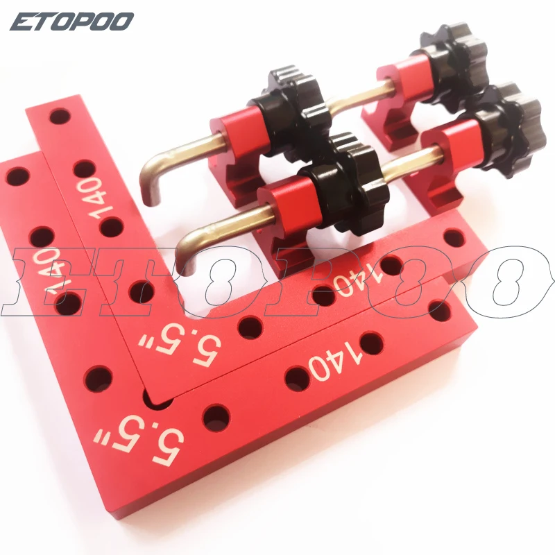 

6pcs/set Aluminium Alloy Positioning Square 5.5"x5.5" 90degree Right Angle Clap 140x140mm L Ruler Woodworking Carpenter Tools