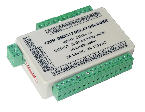 

Wholesale 12CH Relay switch dmx512 signal led Controller,relay output,only use the signal control,can't use power control
