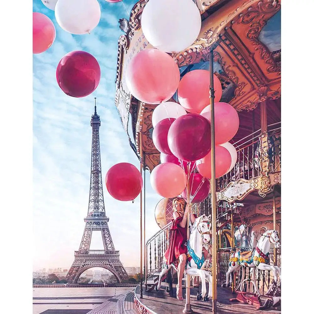 

30X40CM Rose Flower Balloon 5D DIY Diamond Painting Cross Stitch Embroidery Craft For Wedding Home Decoration