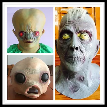 

Top Grade Alien UFO ET Rubber Masks Movie "Extra Terrestrial" Cosplay Latex Props Scary Halloween Party Zombie Mask for Adults