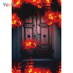 Yeele Хэллоуин вечерние деревянные двери пламя комнаты декор фотографии фоны персонализированные фотографические фоны для фотостудии