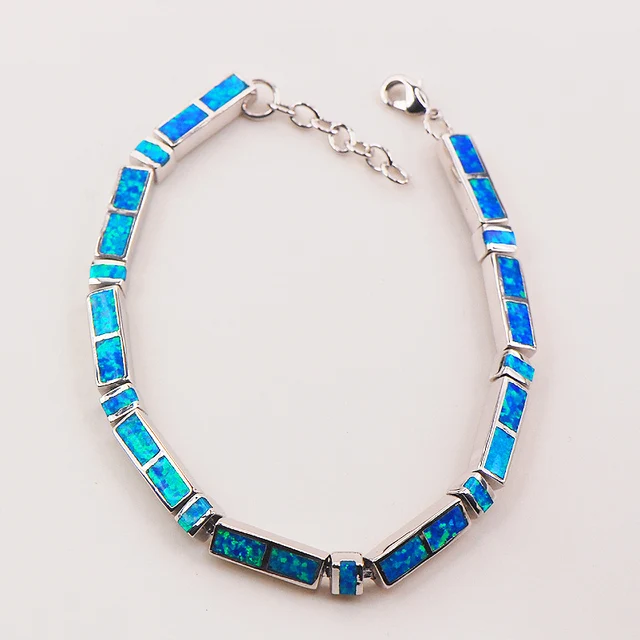 Blue Fire Opal 925 Sterling Silver Bracelet P84 8 Free Ship High Blue Fire Opal 925 Sterling Silver Bracelet P84 8 Free Ship High Quany Factory Price