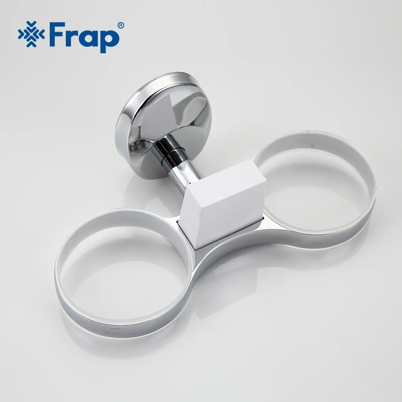 Online FRAP Raum Aluminium Zahnbürste Tasse Halter Zink legierung Basis Doppel Tasse Halter Bad Hardware Rost Doppel Glas Tassen Halten