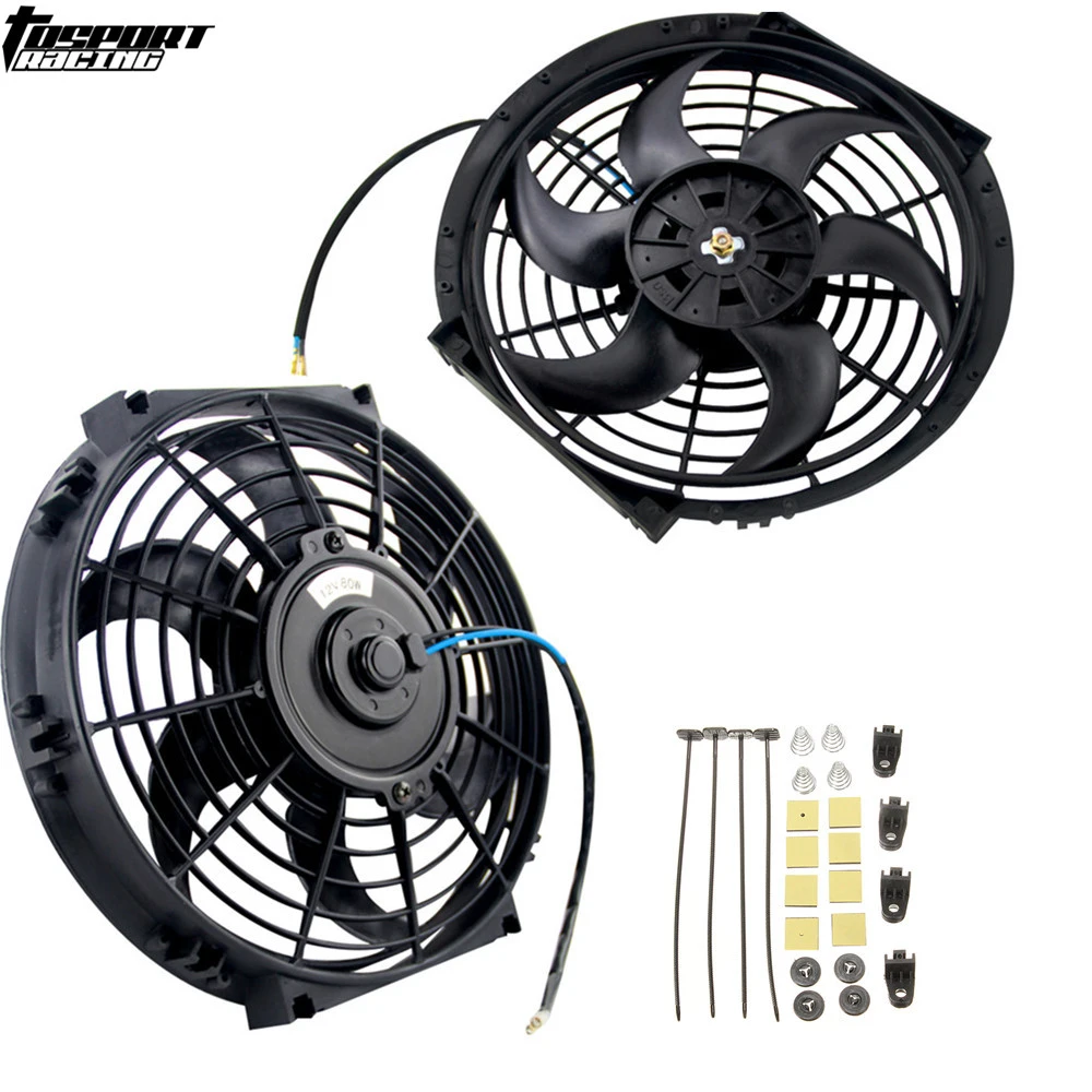 Fit For 7" Universal Pull Push Racing Electric Engine Radiator Slim Fan 12 V 80W