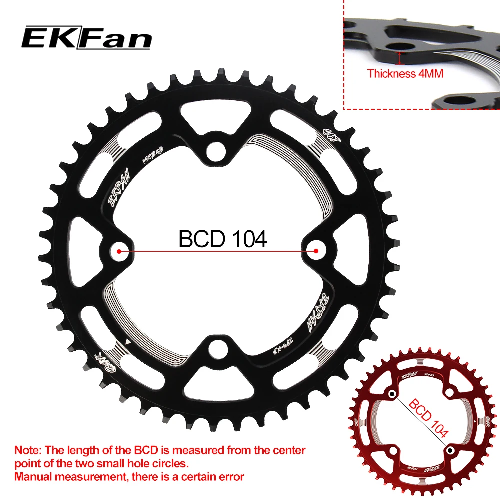 EKFan 104BCD XT круглая форма 30T 32T 34T 36T 38T 40T 42T 44T 46T 48T 50T 52T велосипедная цепь MTB велосипедная цепь
