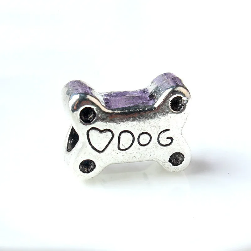 5 pc Puppy Dog Paw Prints Tracks Acrylic Bead for European Big Hole Jewelry USA