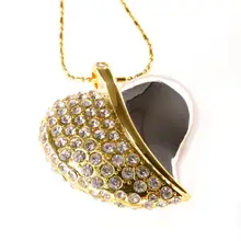 Хрустальное сердце 64 ГБ 32 ГБ 16 ГБ usb-накопитель с украшением 512 ГБ флэш-накопитель Ювелирная карта памяти Ручка-накопитель 1 ТБ гаджет Флешка 2 ТБ ожерелье подарок