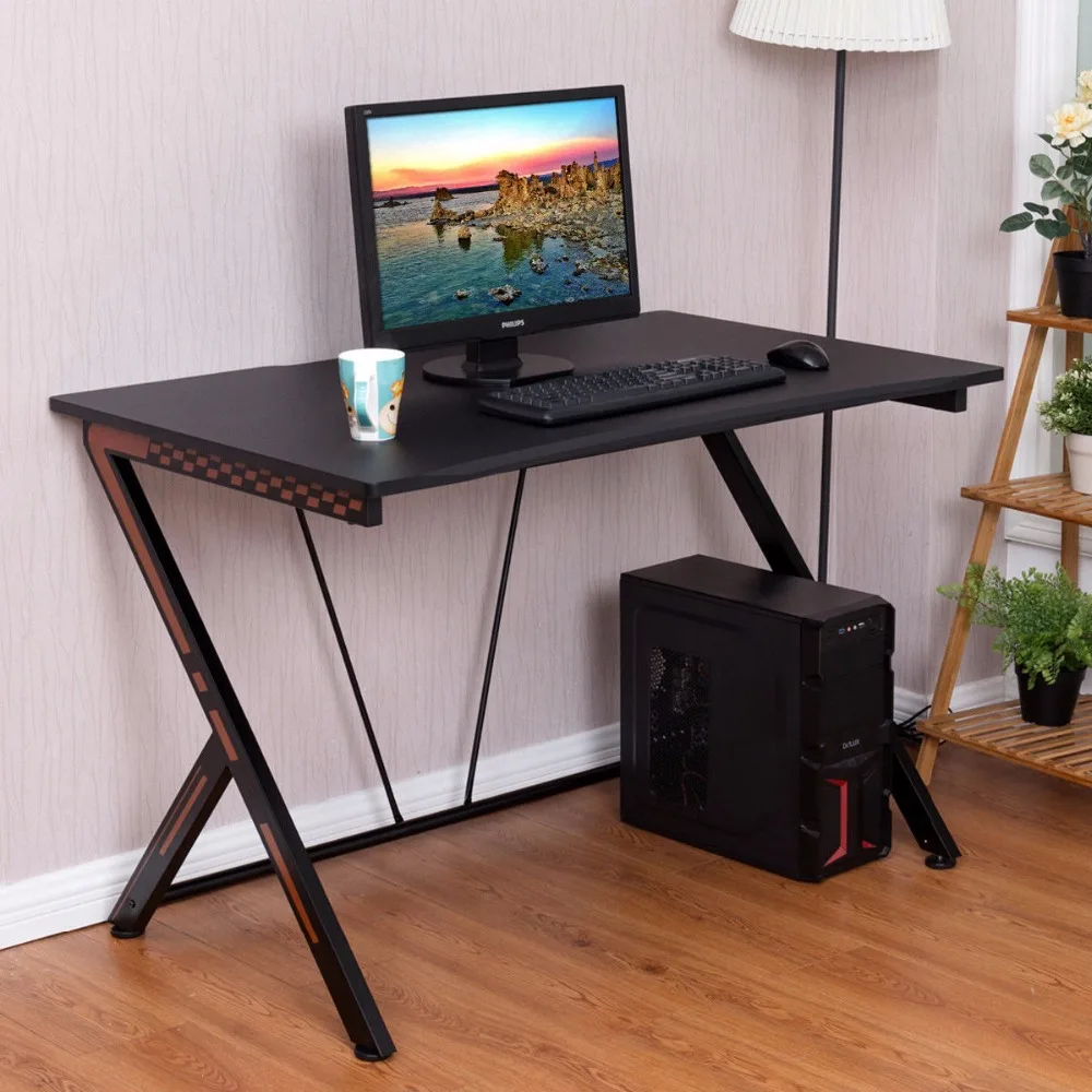 Giantex الألعاب مكتب كمبيوتر مكتب PC طاولة كمبيوتر محمول محطة المنزل مكتب مريح جديد الكمبيوتر مكتب HW56320