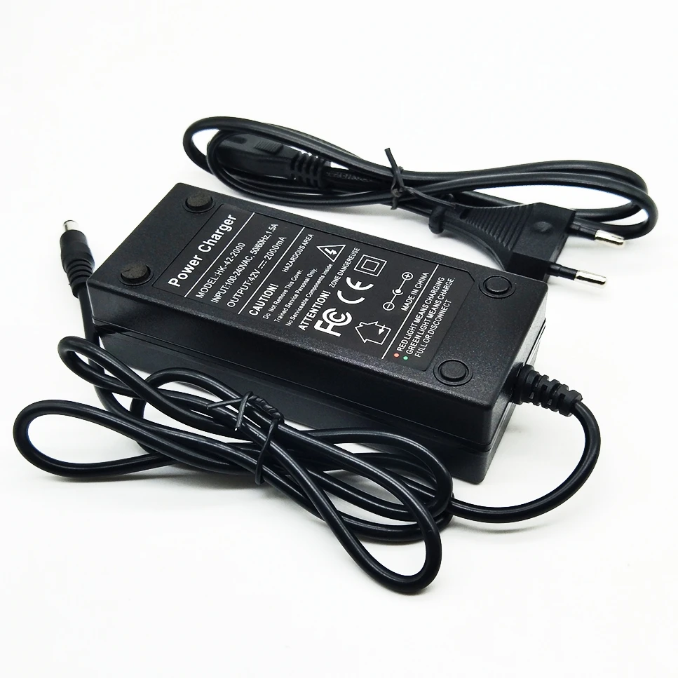 

NEW 36V 2A battery charger Output 42V 2A Charger Input 100-240 VAC Lithium Li-ion Li-poly Charger For 10Series 36V Electric Bike