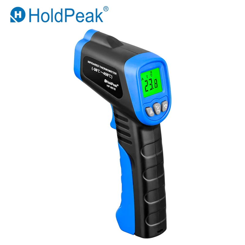 

HoldPeak HP-981B Temperature Meter Gun Non-Contact LCD Display IR Infrared Digital C/F Selection Surface Temperature Thermometer